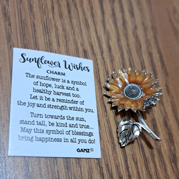 GANZ Other - GANZ Sunflower Charm with Silver Leaf/  UNDLE ONLY